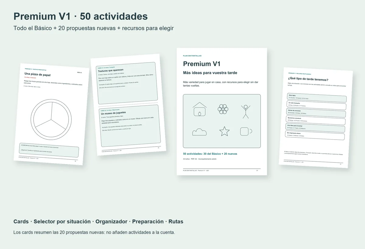 Vista previa digital del Premium: actividades, tarjetas y recursos de organización